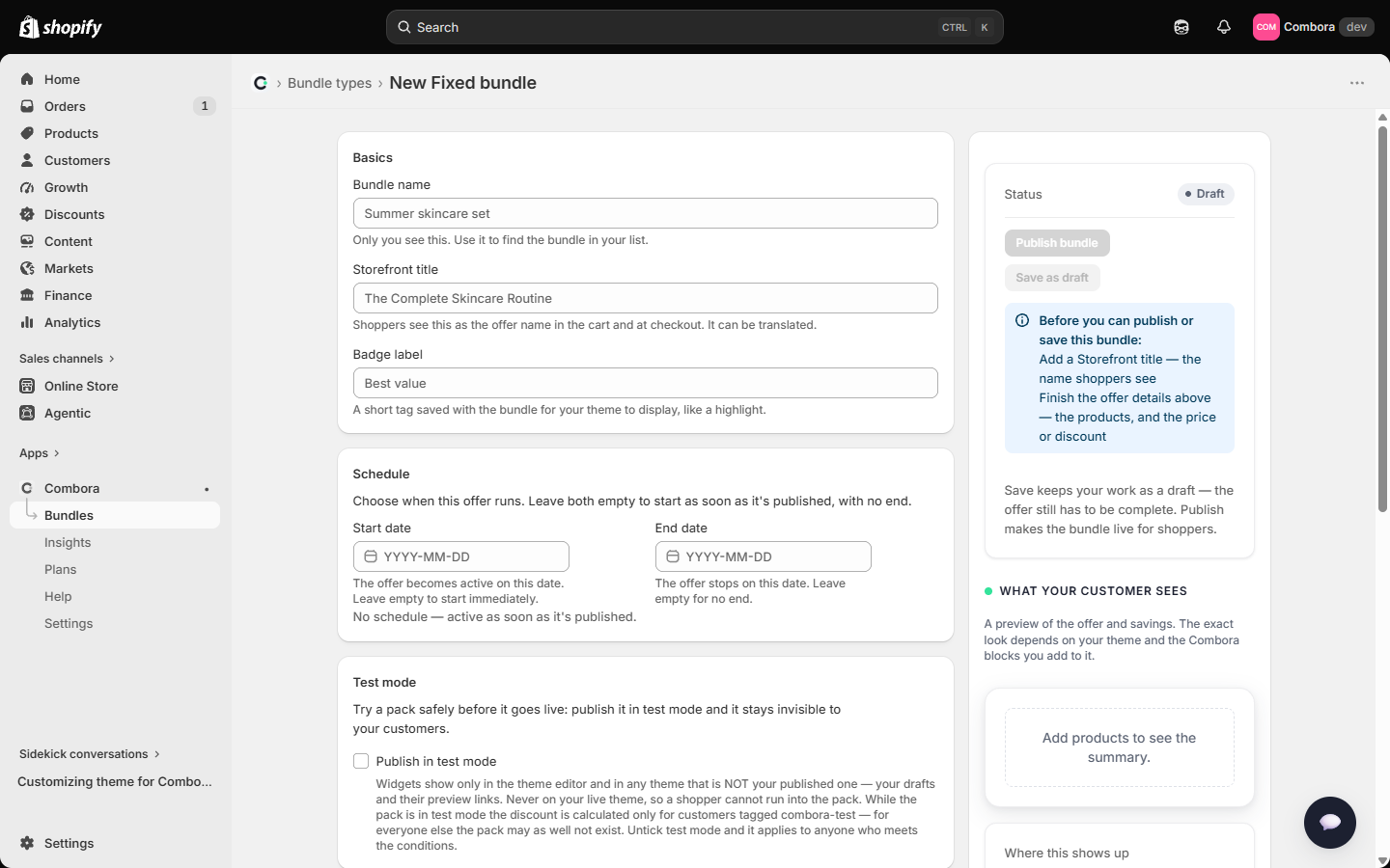 Empty editor with the Before publishing checklist