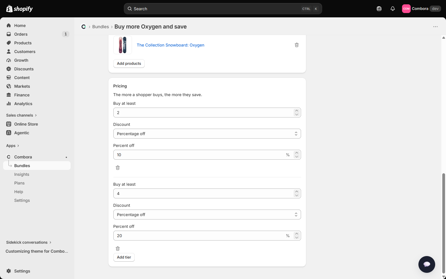 Volume editor with two tiers