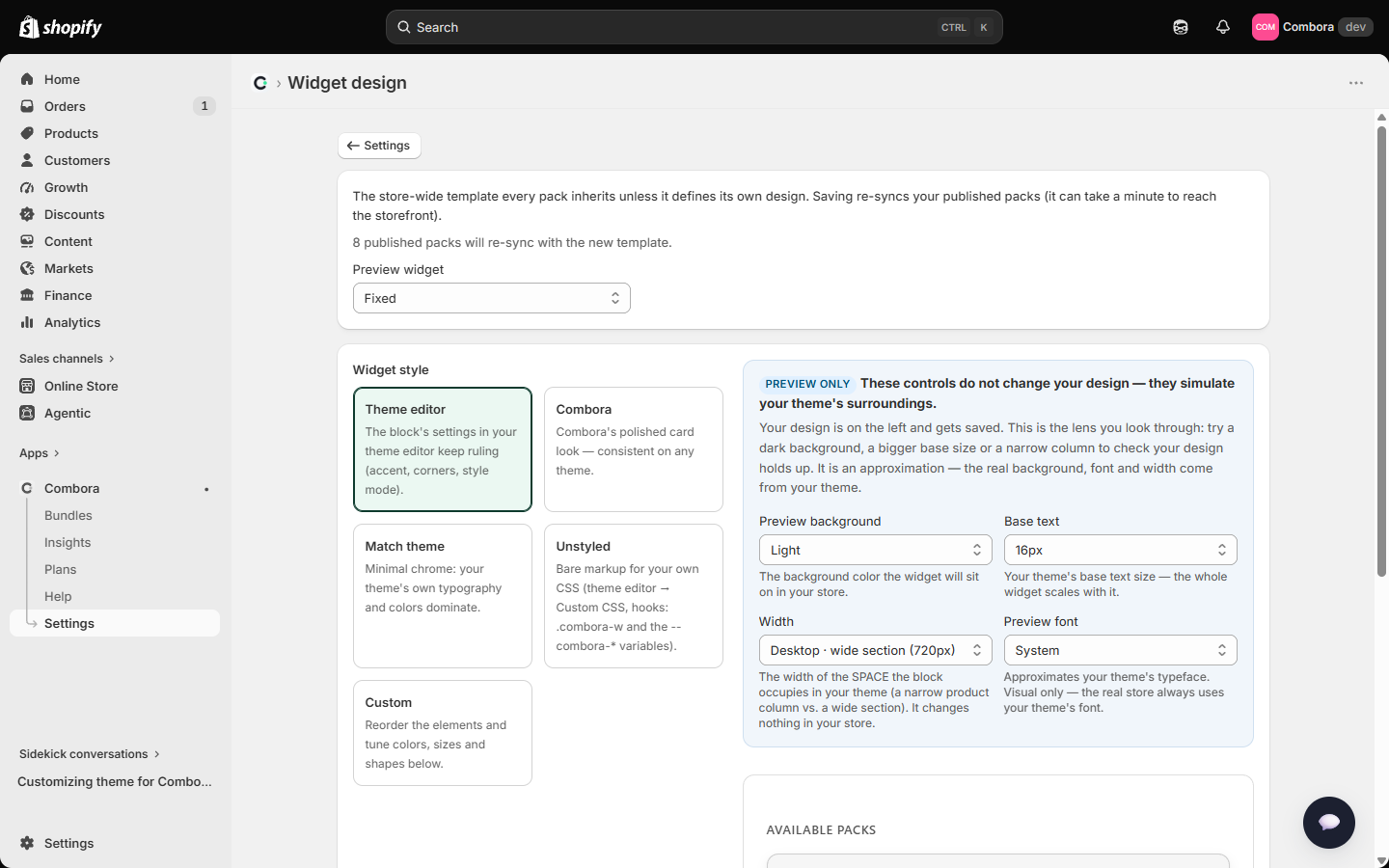 Design studio: the store-wide widget template