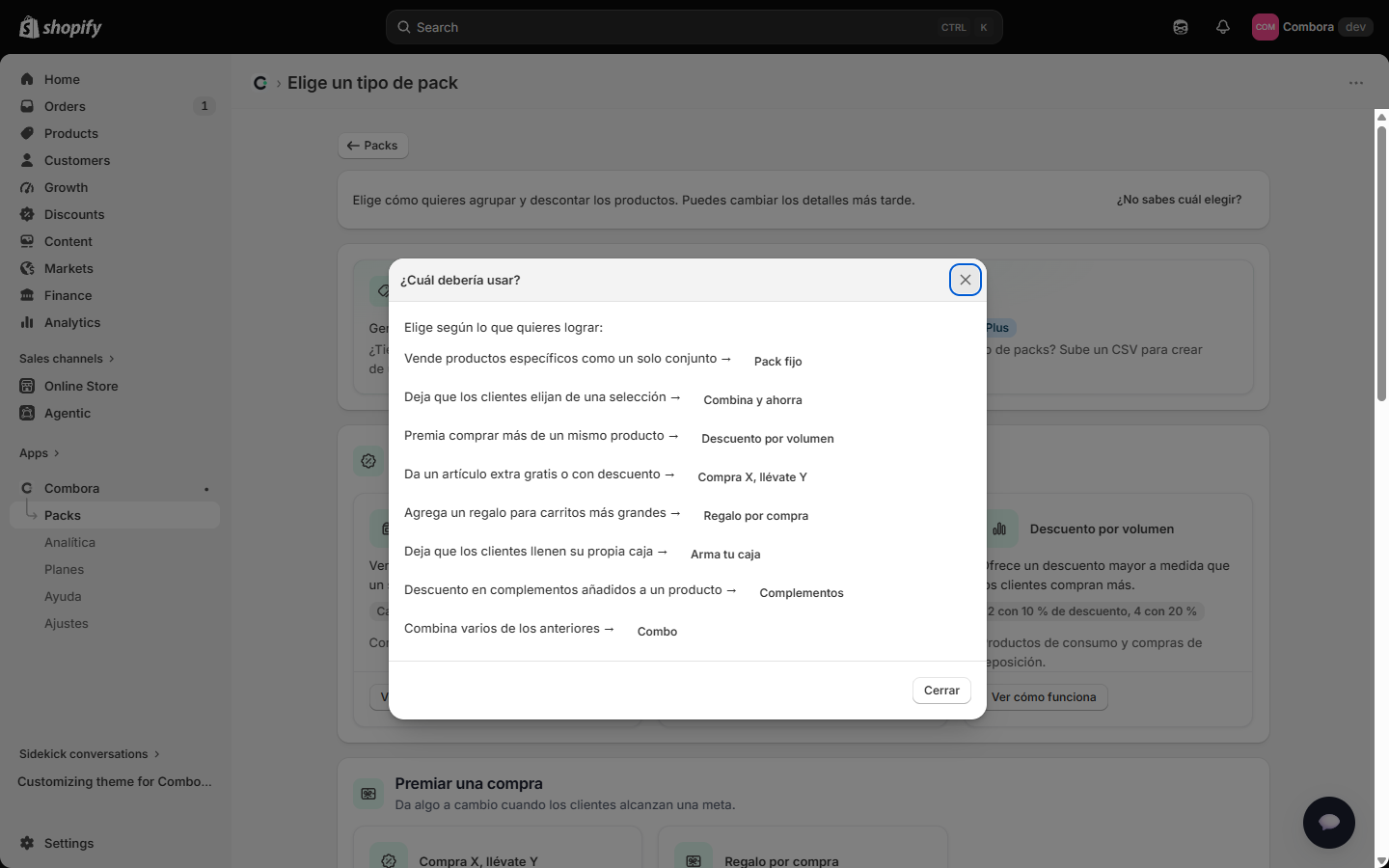 Modal ¿Cuál debería usar? con recomendaciones por objetivo