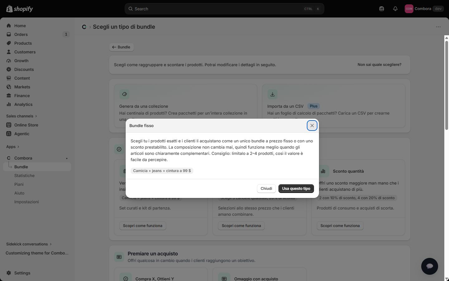 Pannello laterale Guarda come funziona per il Bundle fisso